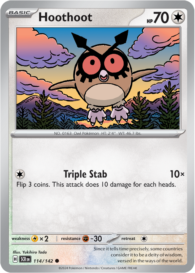 114/142 Hoothoot Common Stellar Crown