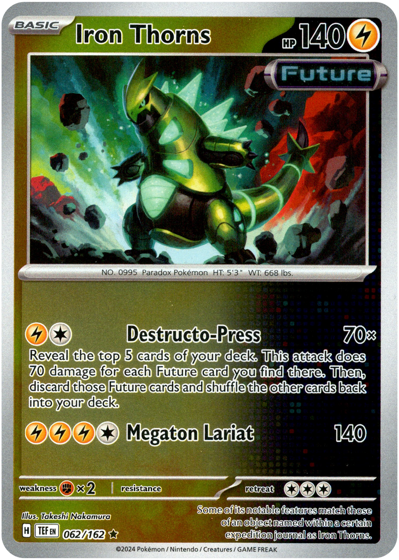 062/162 Iron Thorns Rare Reverse Holo Temporal Forces