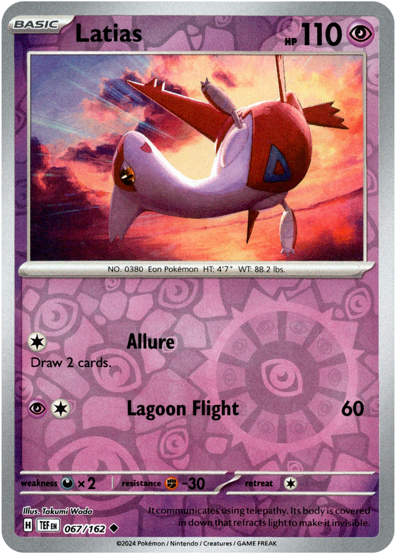 067/162 Latias Uncommon Reverse Holo Temporal Forces