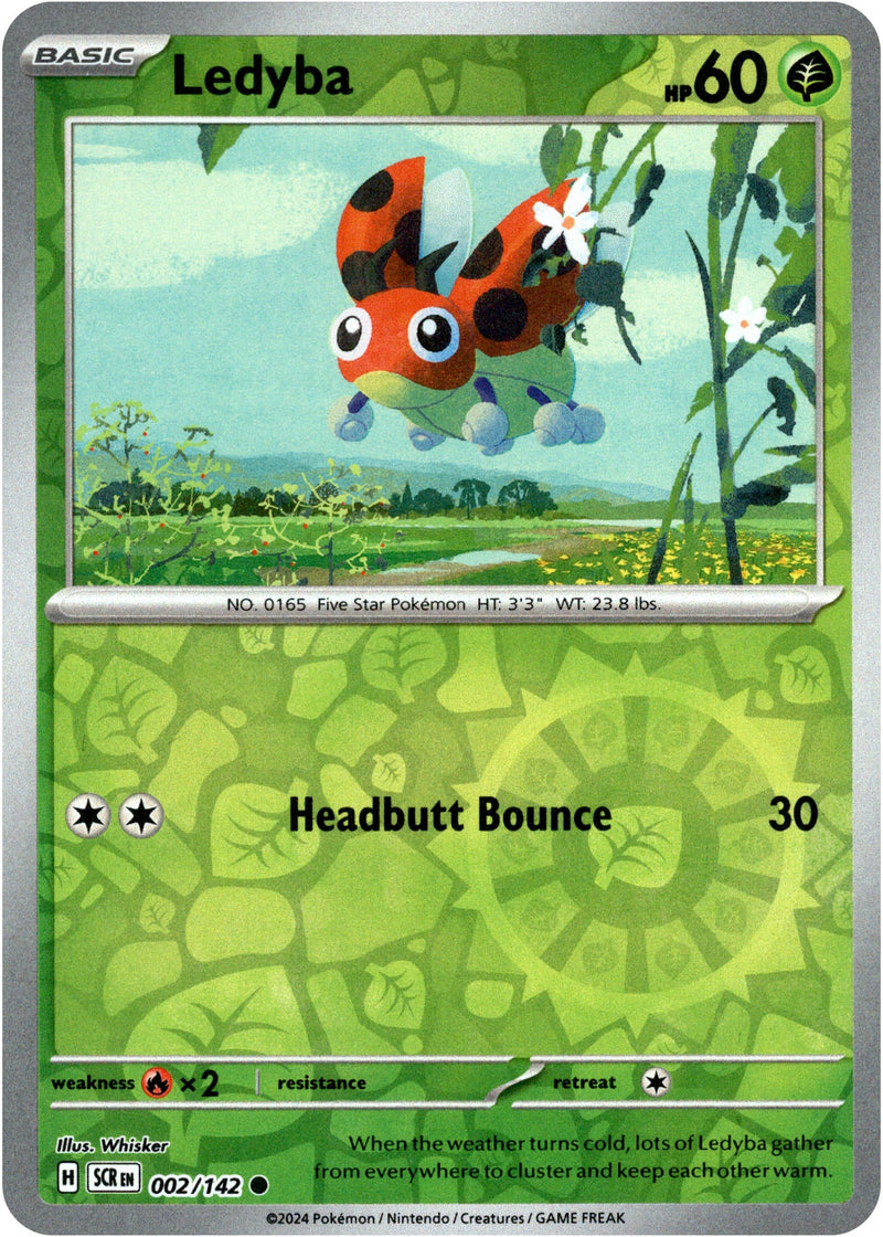 002/142 Ledyba Common Reverse Holo Stellar Crown