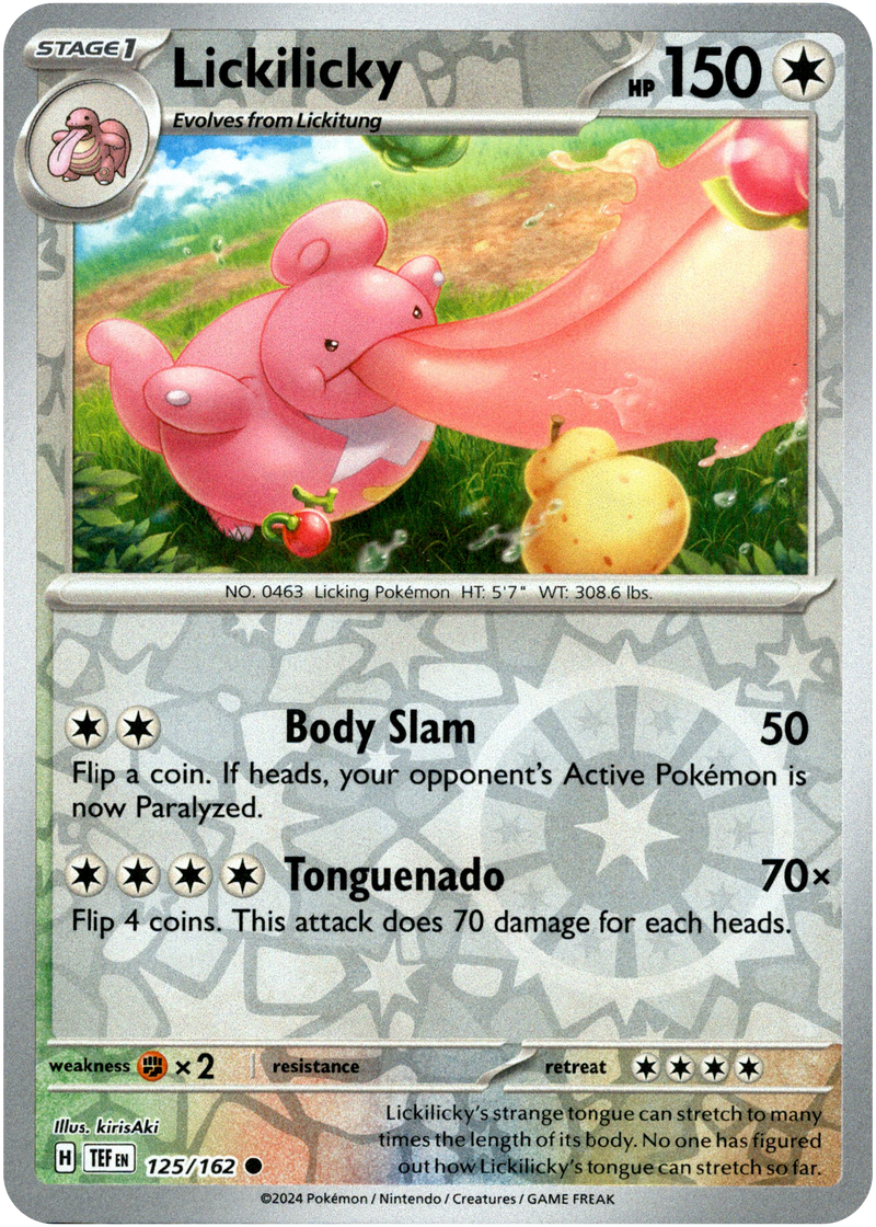 125/162 Lickilicky Common Reverse Holo Temporal Forces