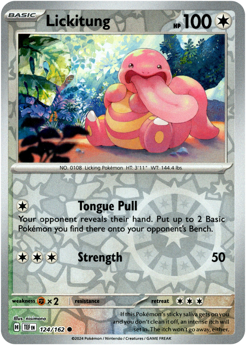 124/162 Lickitung Common Reverse Holo Temporal Forces