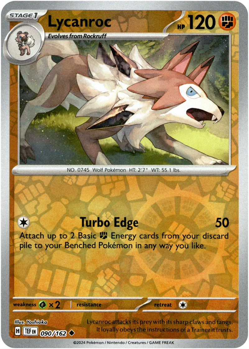 090/162 Lycanroc Uncommon Reverse Holo Temporal Forces