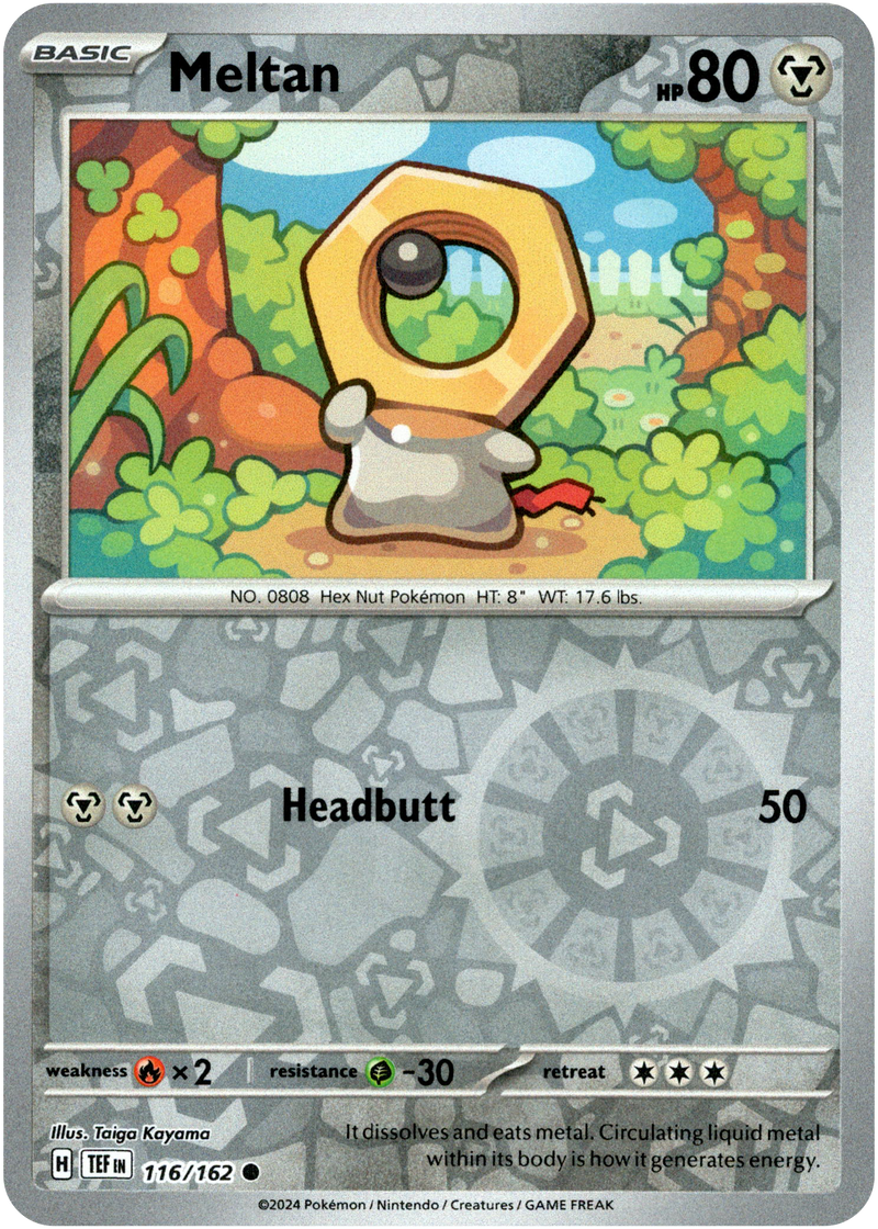 116/162 Meltan Common Reverse Holo Temporal Forces