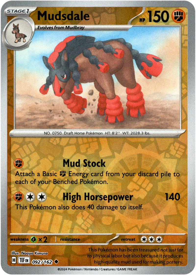 092/162 Mudsdale Uncommon Reverse Holo Temporal Forces