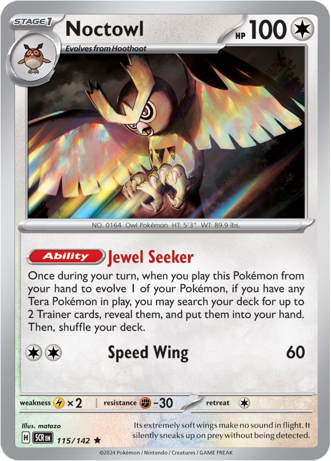 115/142 Noctowl Holo Rare Stellar Crown