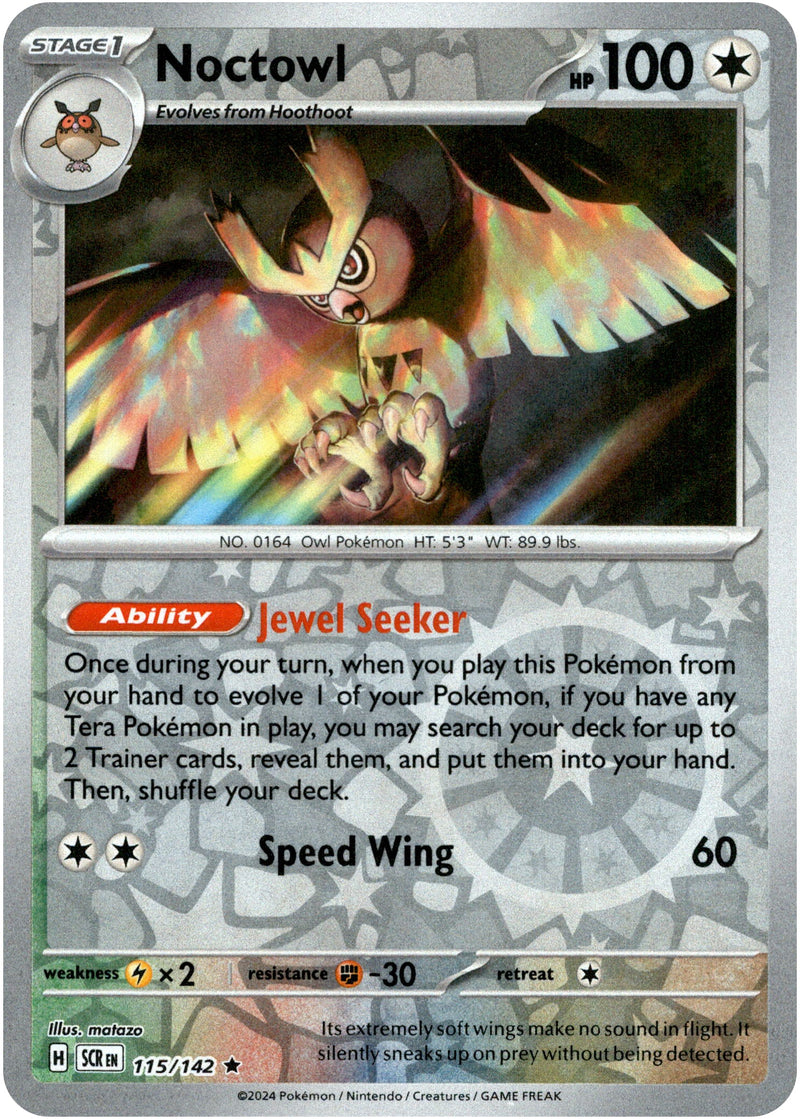 115/142 Noctowl Rare Reverse Holo Stellar Crown