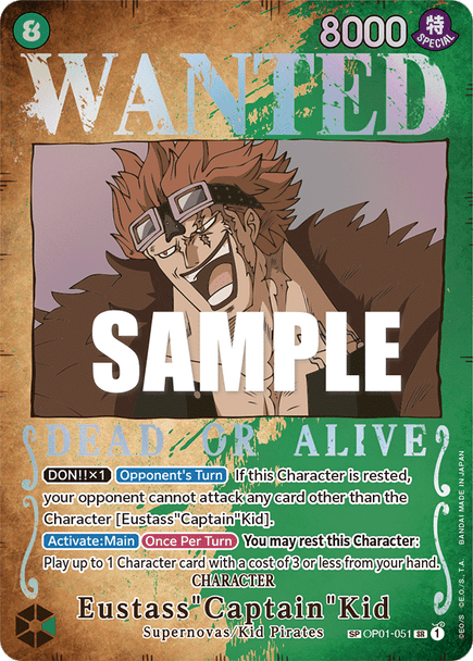 OP01-051 - Eustass "Captain" Kid Wanted Alternate Art