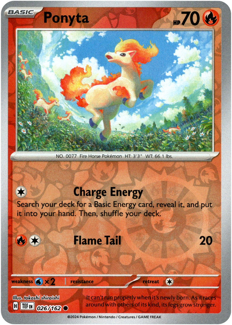 026/162 Ponyta Common Reverse Holo Temporal Forces