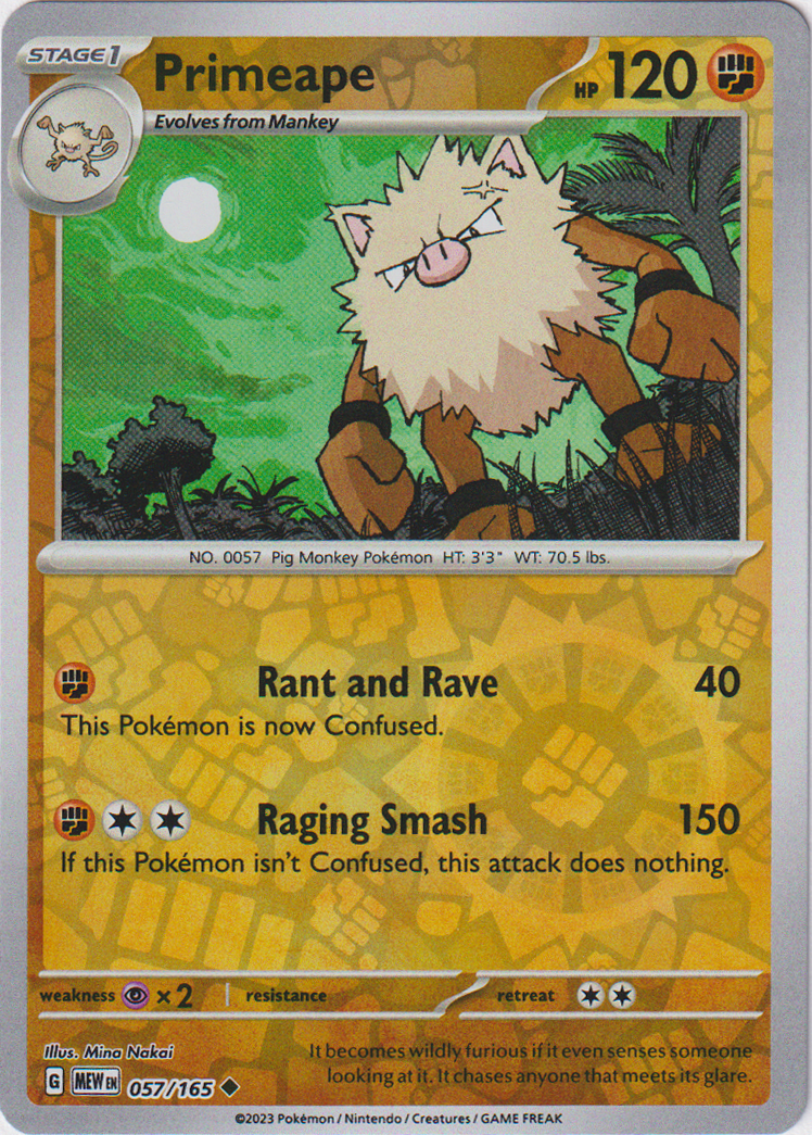 057/165 Primeape Uncommon Reverse Holo Scarlet & Violet 151