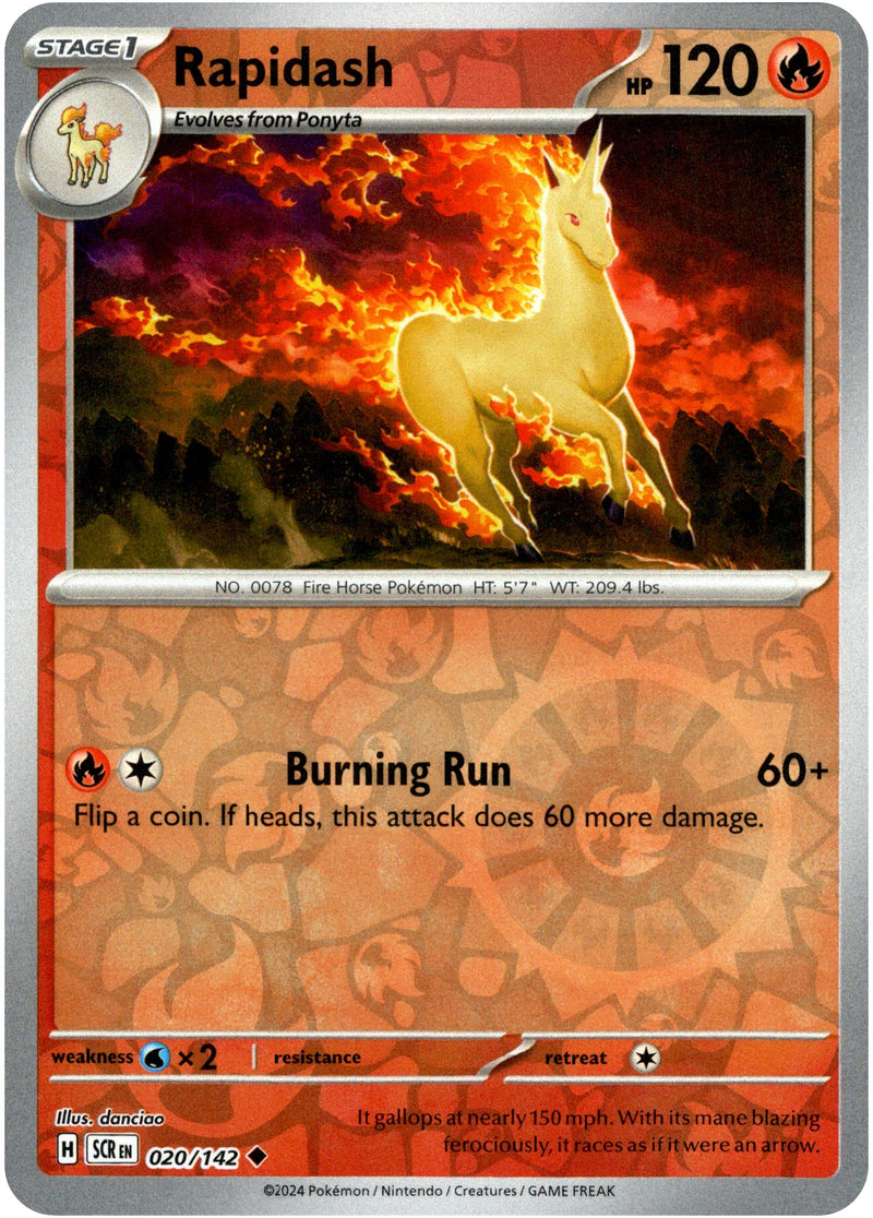 020/142 Rapidash Uncommon Reverse Holo Stellar Crown