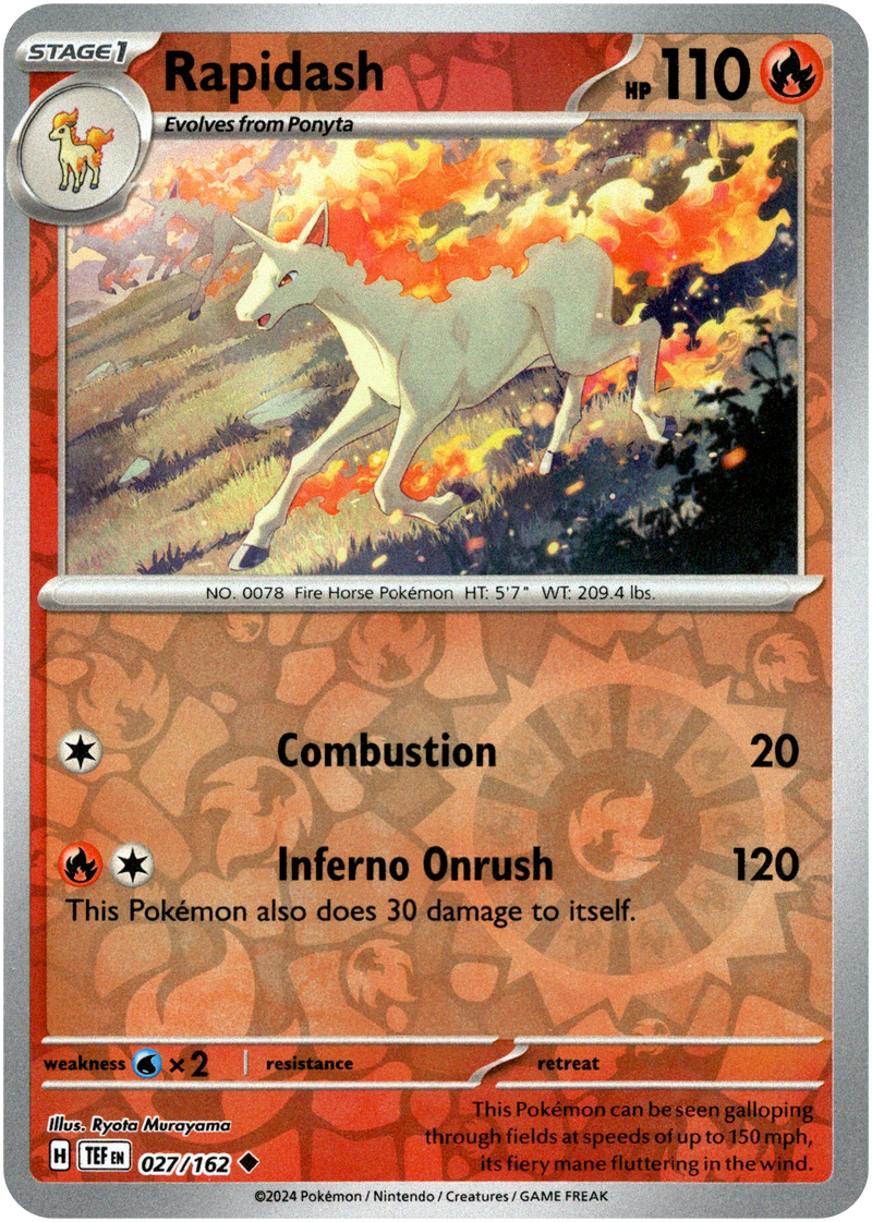 027/162 Rapidash Uncommon Reverse Holo Temporal Forces