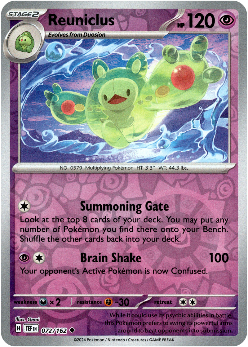 072/162 Reuniclus Uncommon Reverse Holo Temporal Forces