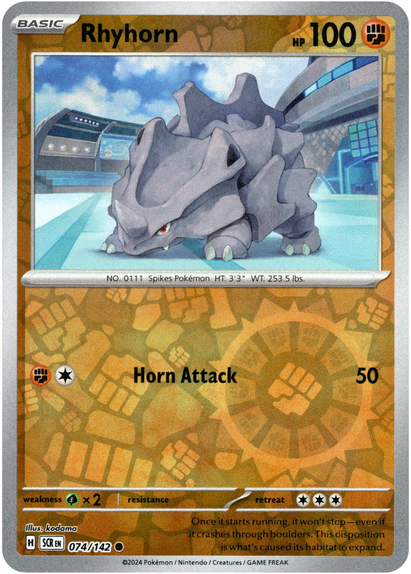 074/142 Rhyhorn Common Reverse Holo Stellar Crown