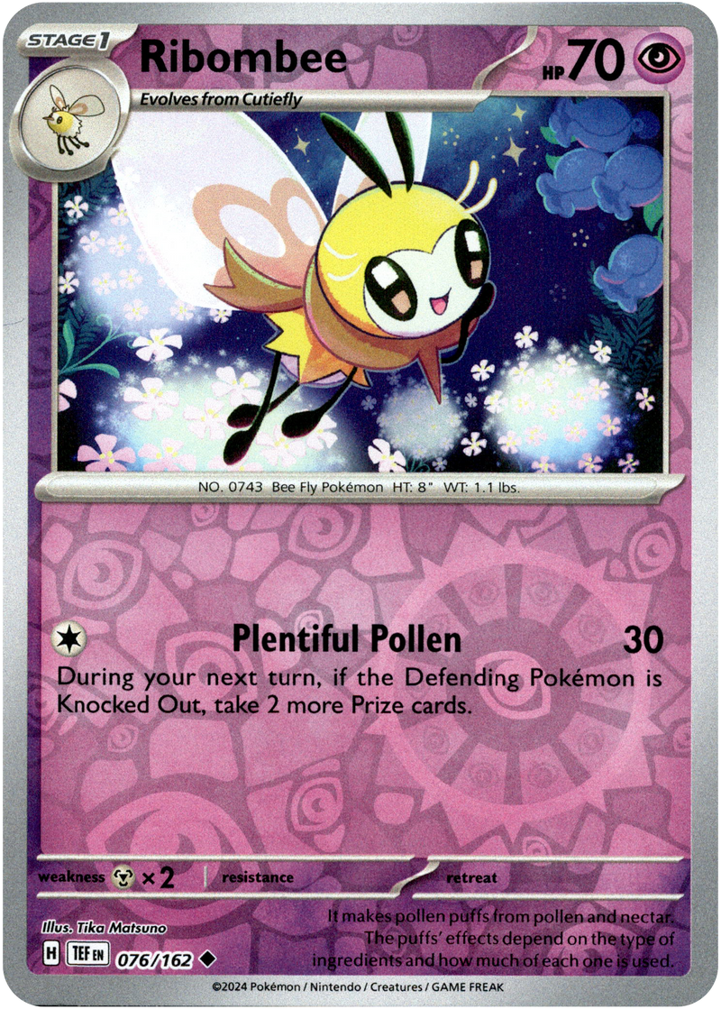 076/162 Ribombee Uncommon Reverse Holo Temporal Forces