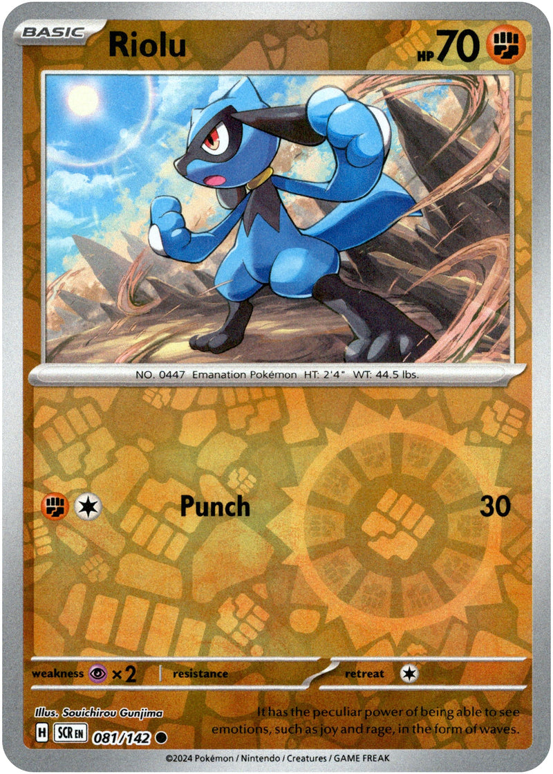 081/142 Riolu Common Reverse Holo Stellar Crown