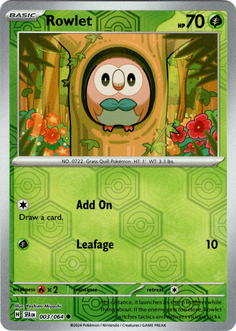 003/064 Rowlet Common Reverse Holo Shrouded Fable