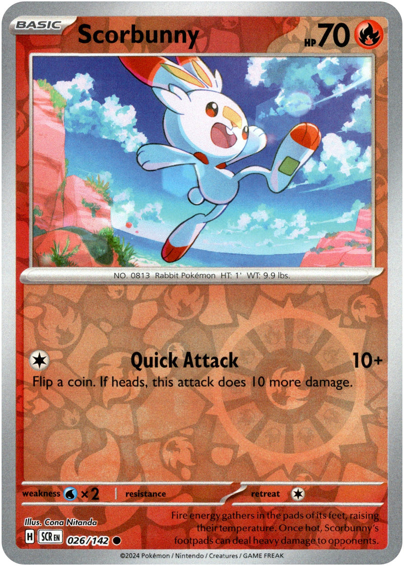 026/142 Scorbunny Common Reverse Holo Stellar Crown