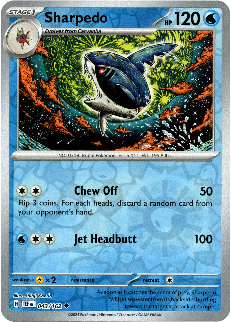 043/162 Sharpedo Uncommon Reverse Holo Temporal Forces