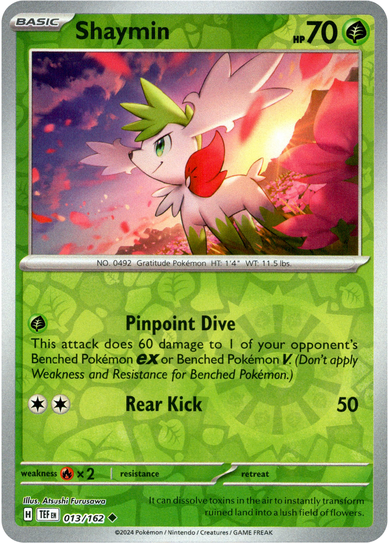 013/162 Shaymin Uncommon Reverse Holo Temporal Forces