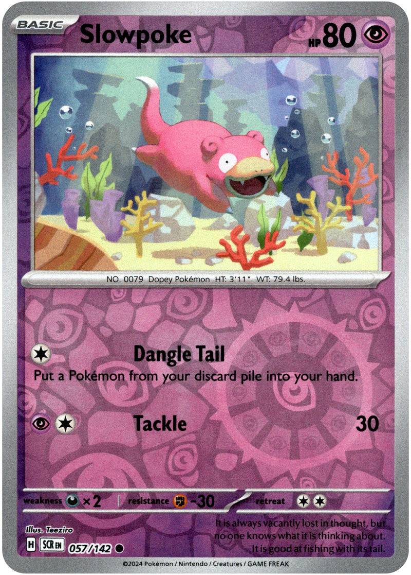 057/142 Slowpoke Common Reverse Holo Stellar Crown