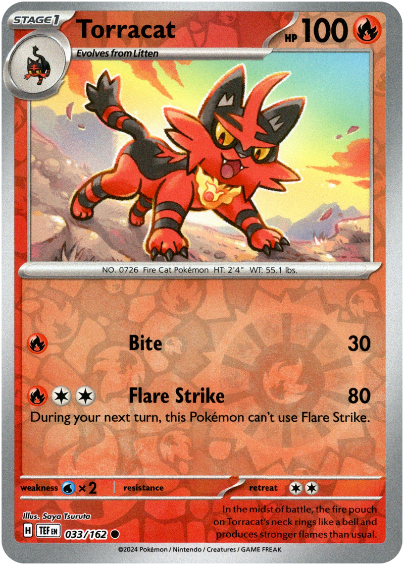 033/162 Torracat Common Reverse Holo Temporal Forces