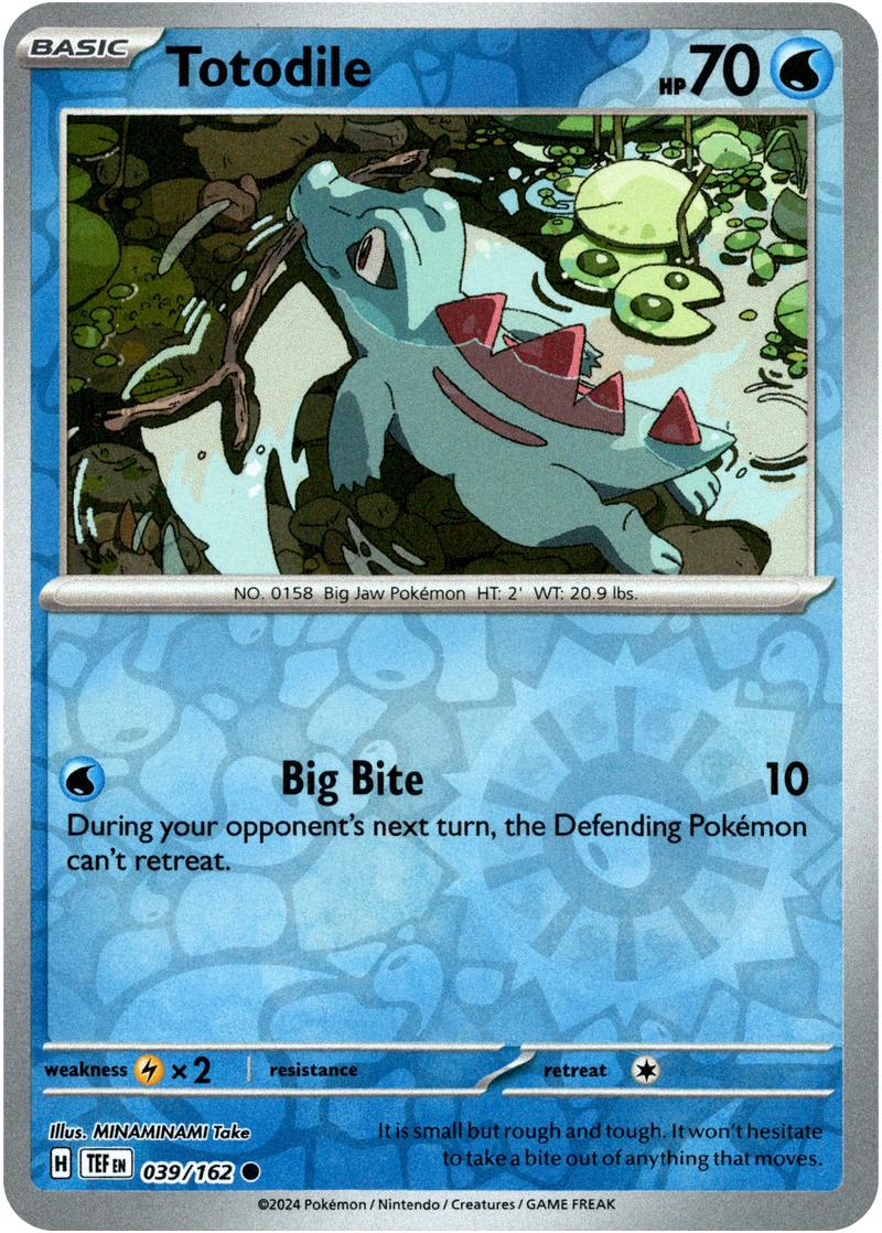 039/162 Totodile Common Reverse Holo Temporal Forces