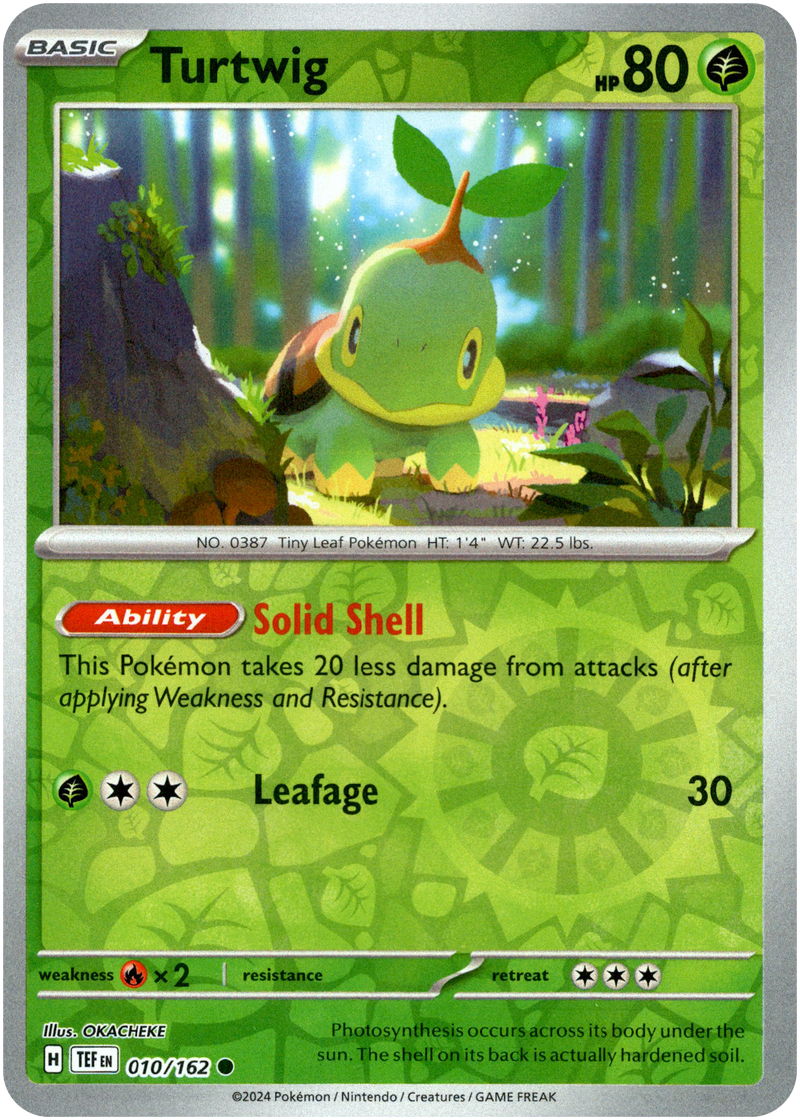 010/162 Turtwig Common Reverse Holo Temporal Forces