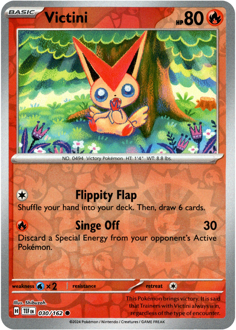 030/162 Victini Common Reverse Holo Temporal Forces