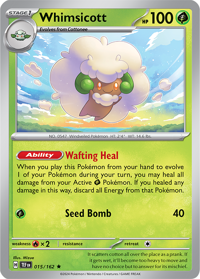 015/162 Whimsicott Holo Rare Temporal Forces