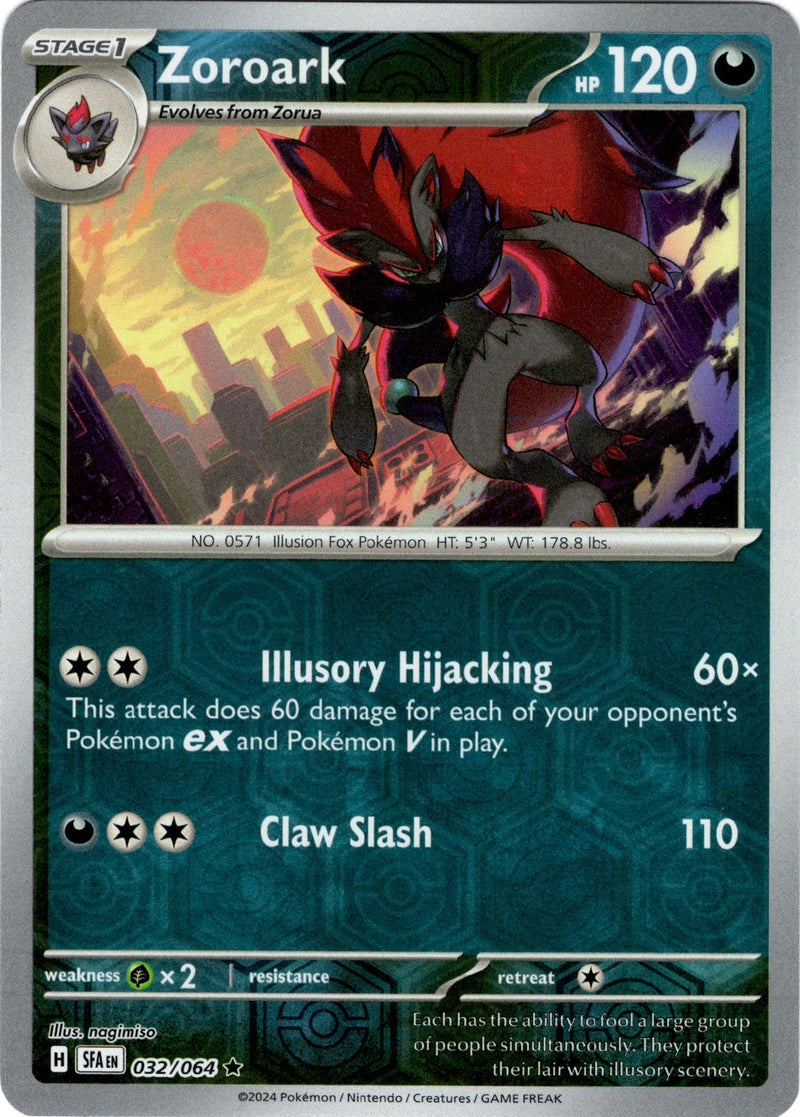 032/064 Zoroark Rare Reverse Holo Shrouded Fable