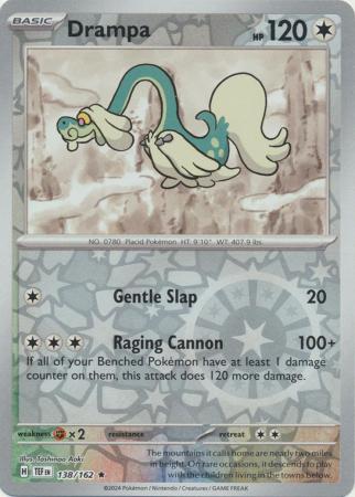 138/162 Drampa Rare Reverse Holo Temporal Forces