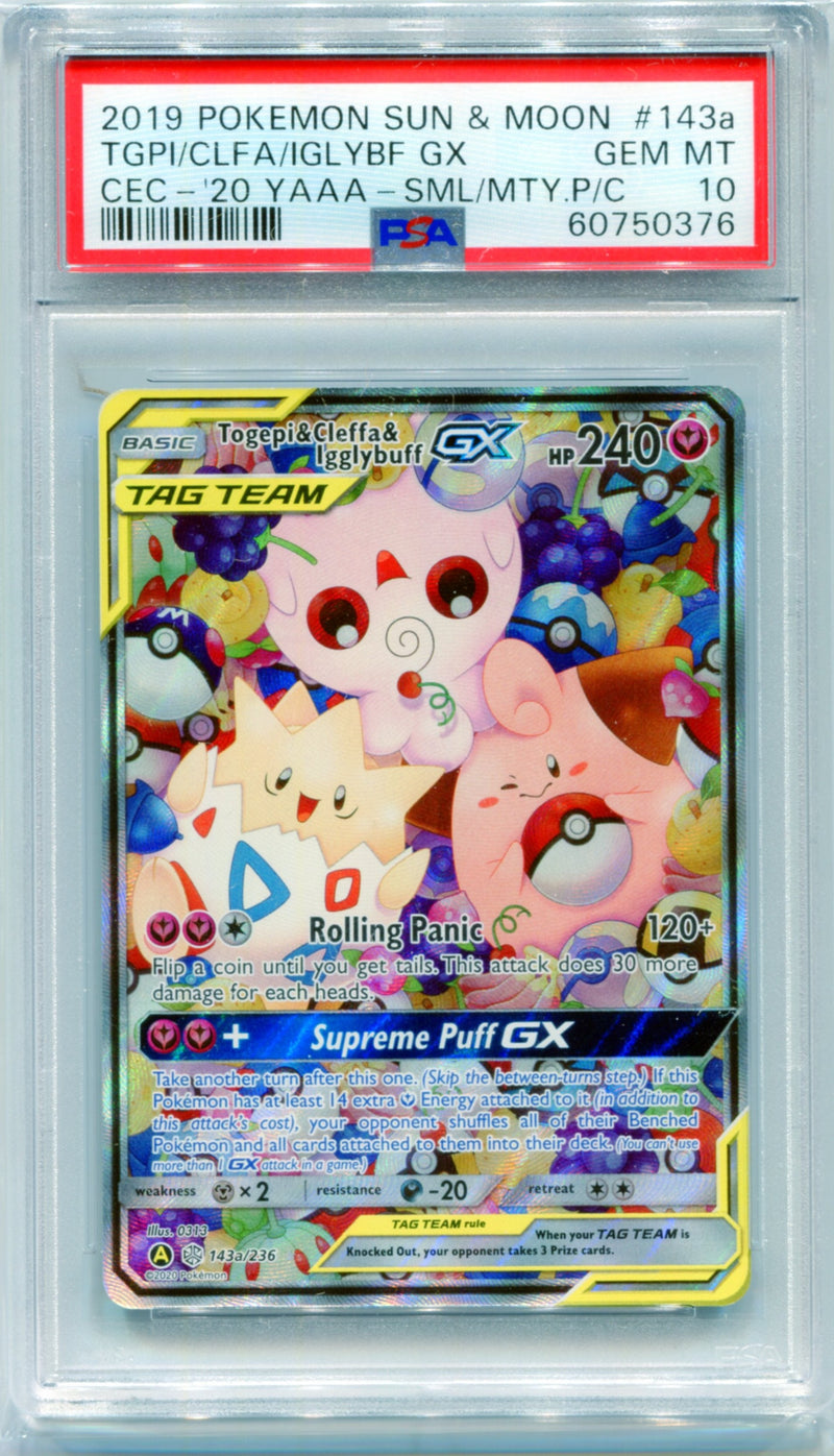 PSA 10 Togepi & Cleffa & Igglybuff GX 143a/236