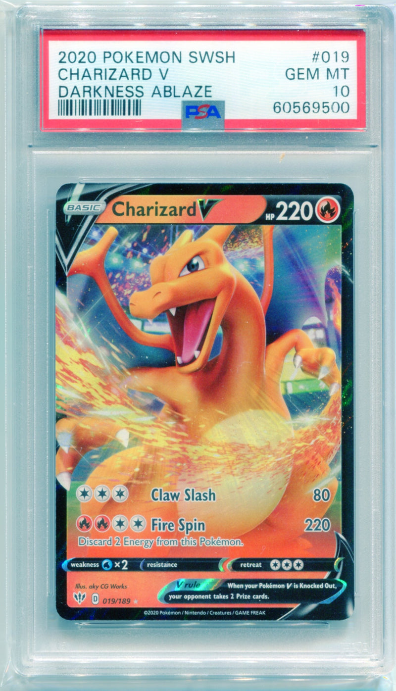 PSA 10 Charizard V - Darkness Ablaze 019/189