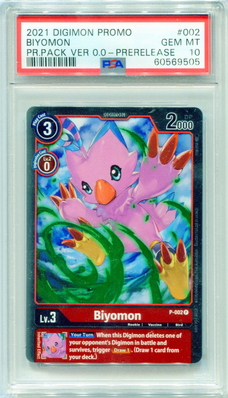 PSA 10 Biyomon PR.Pack Version 0.0 - Pre-release P-002