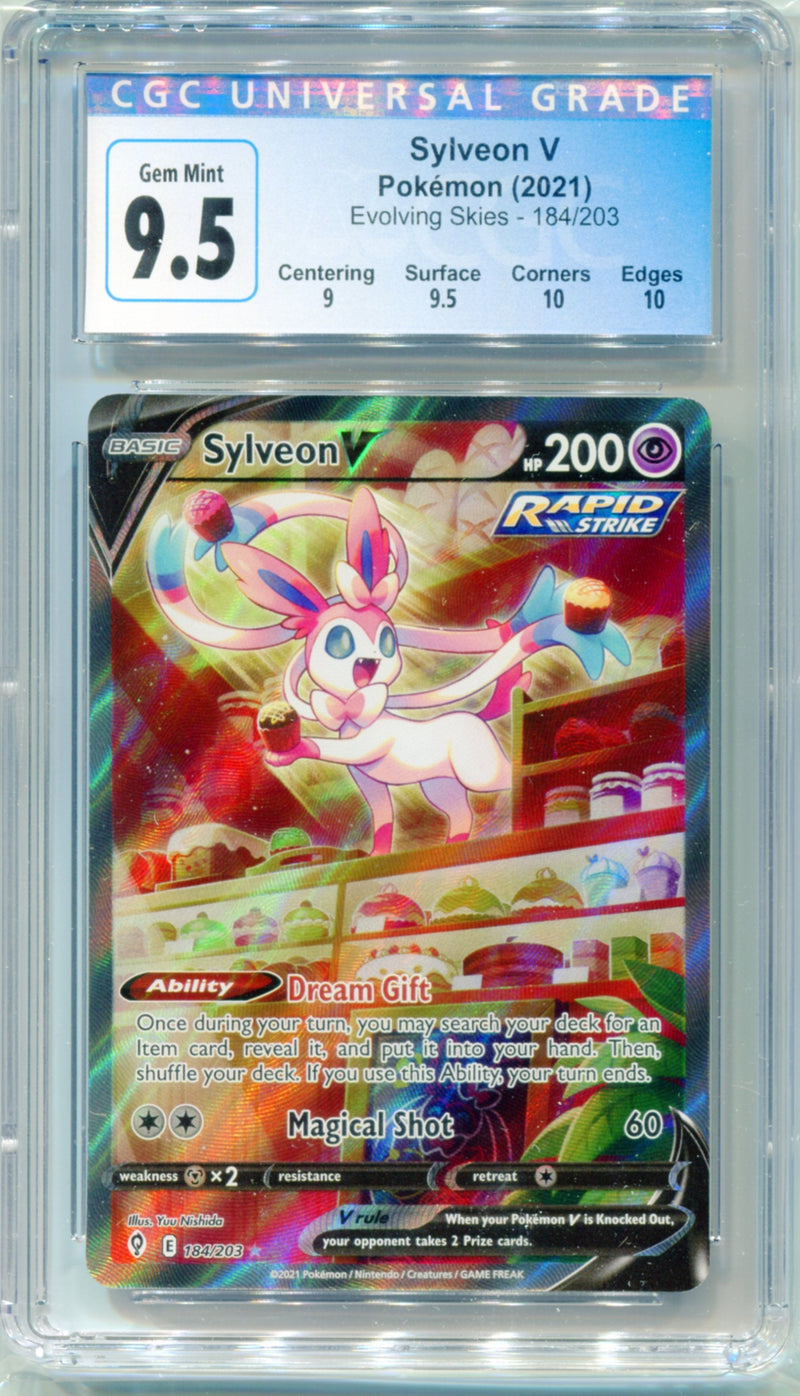 CGC 9.5 Sylveon V Alternate Art - Evolving Skies 184/203