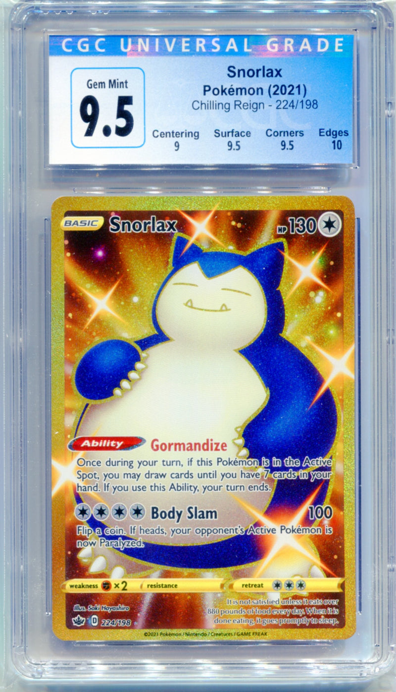 CGC 9.5 Snorlax Secret - Chilling Reign 224/198