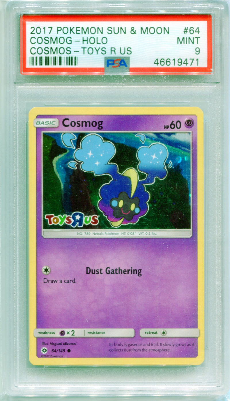 PSA 9 Cosmog Holo Cosmos - Toys R Us 64/149