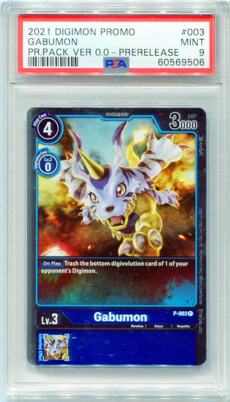 PSA 9 Gabumon PR.Pack Version 0.0 - Pre-release P-003