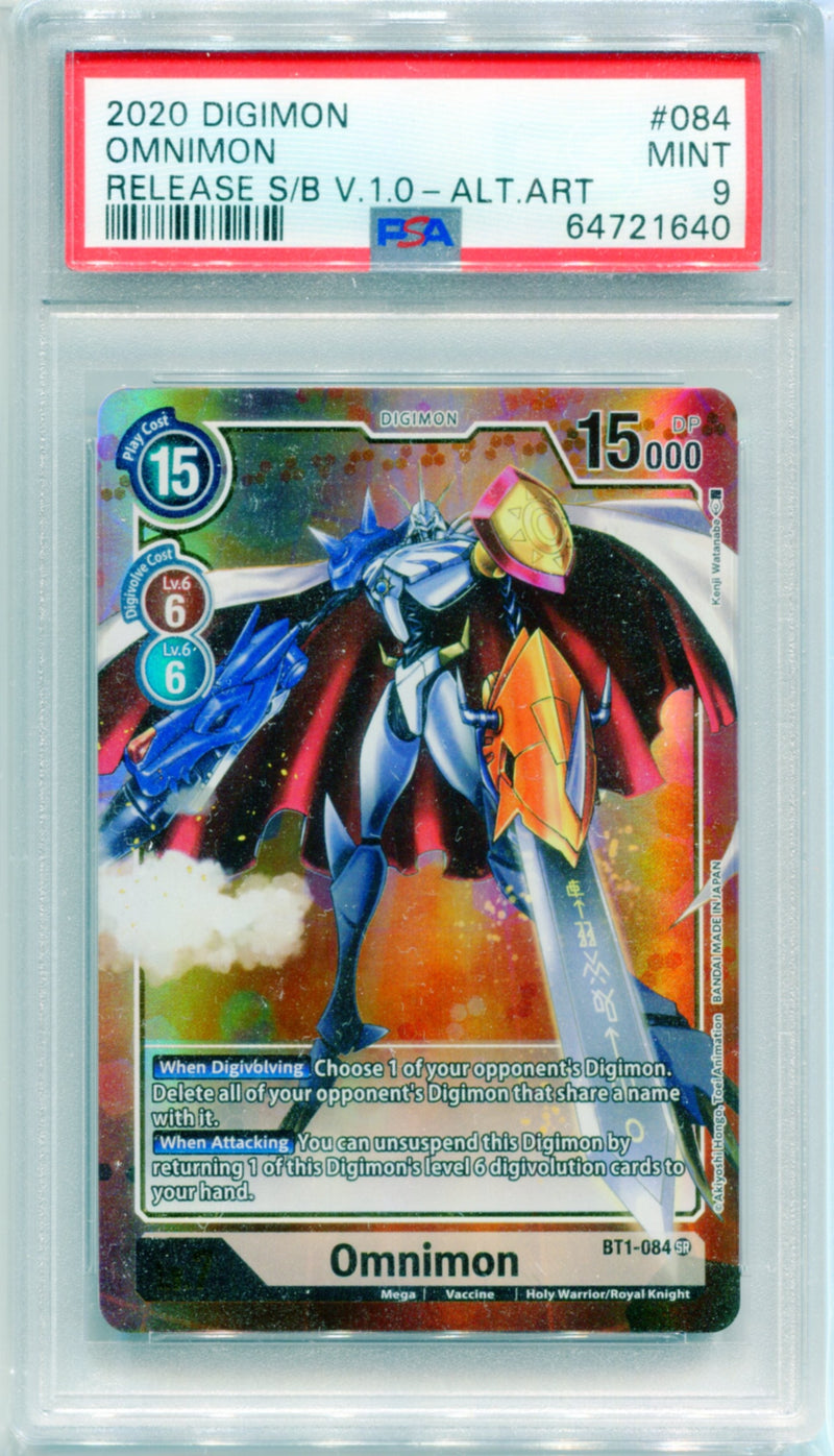 PSA 9 Omnimon Release S/B V.1.0 Alternate Art BT1-084