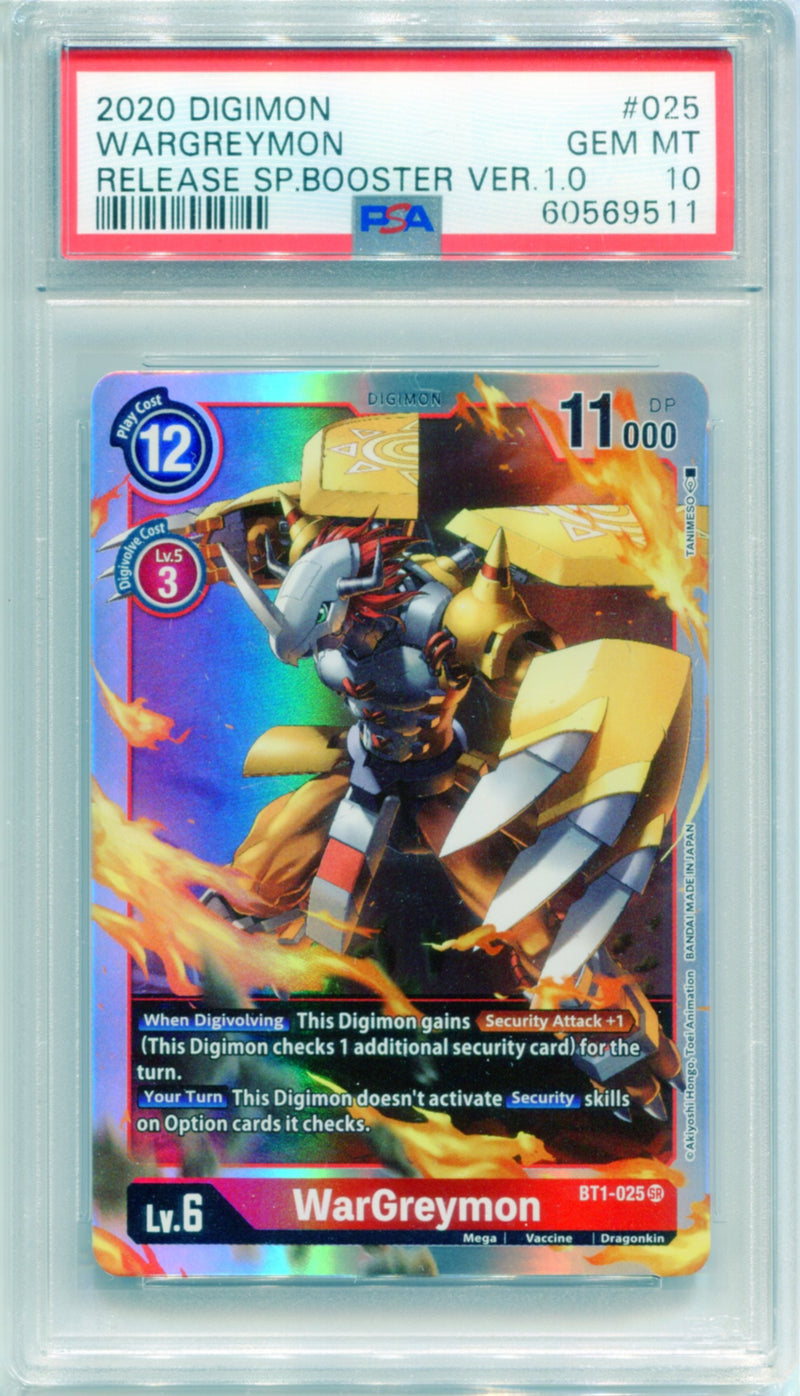 PSA 10 Wargreymon Release SP.Booster Ver.1.0 BT1-025 PSA 10 Wargreymon Release SP.Booster Ver.1.0 BT1-025