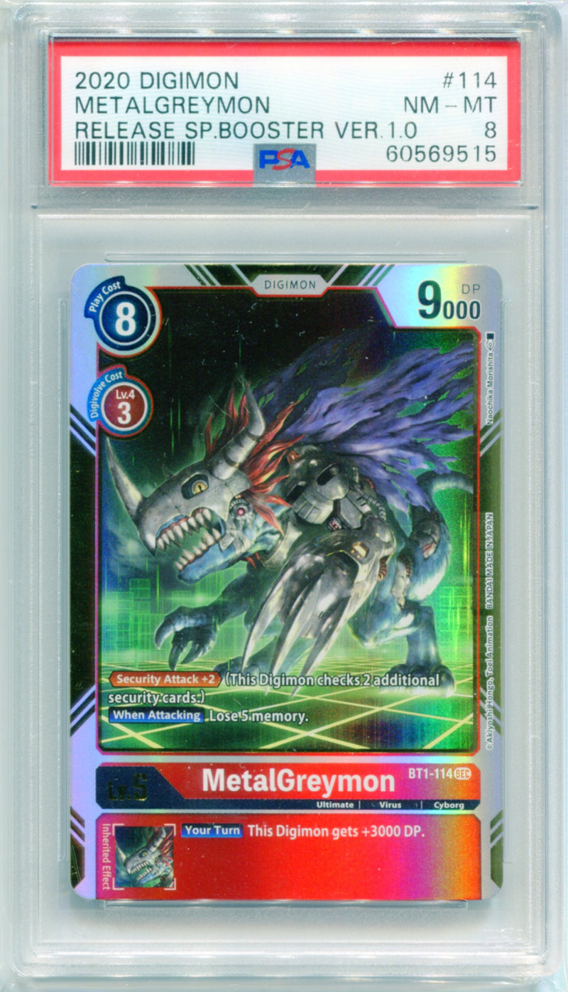 PSA 8 Metalgreymon Release SP.Booster Ver.1.0 BT1-114