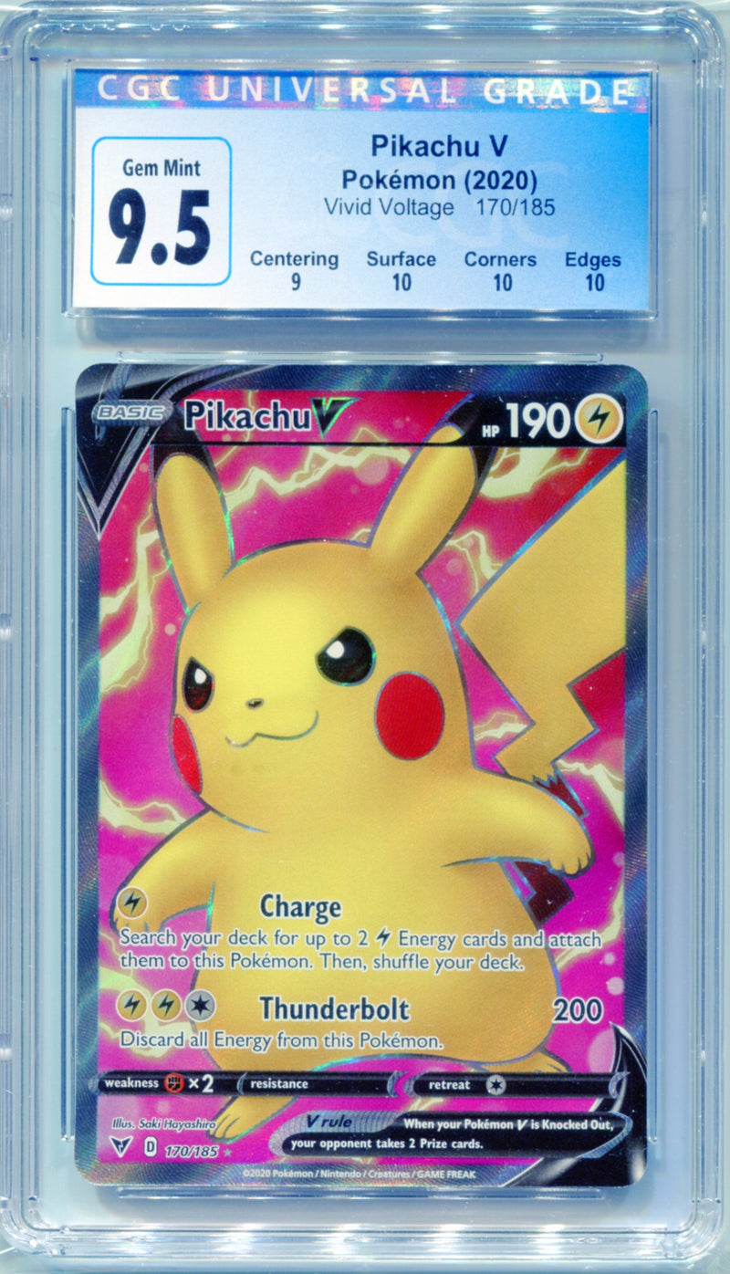 CGC 9.5 Pikachu V Full Art - Vivid Voltage 170/185