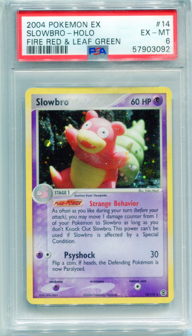 PSA 6 Slowbro Holo - Fire Red & Leaf Green 14/112