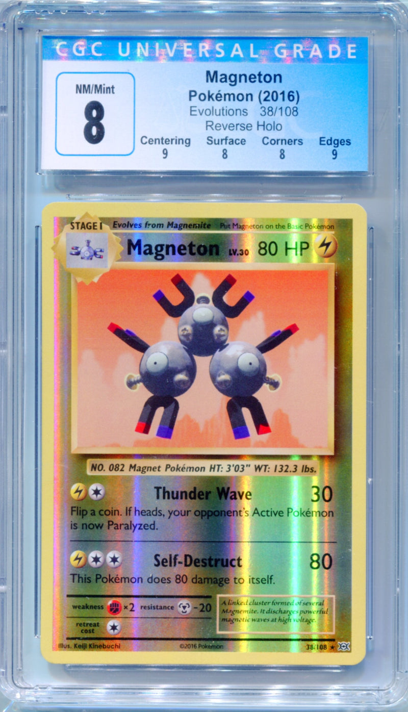 CGC 8 Magneton Reverse Holo - Evolutions 38/108