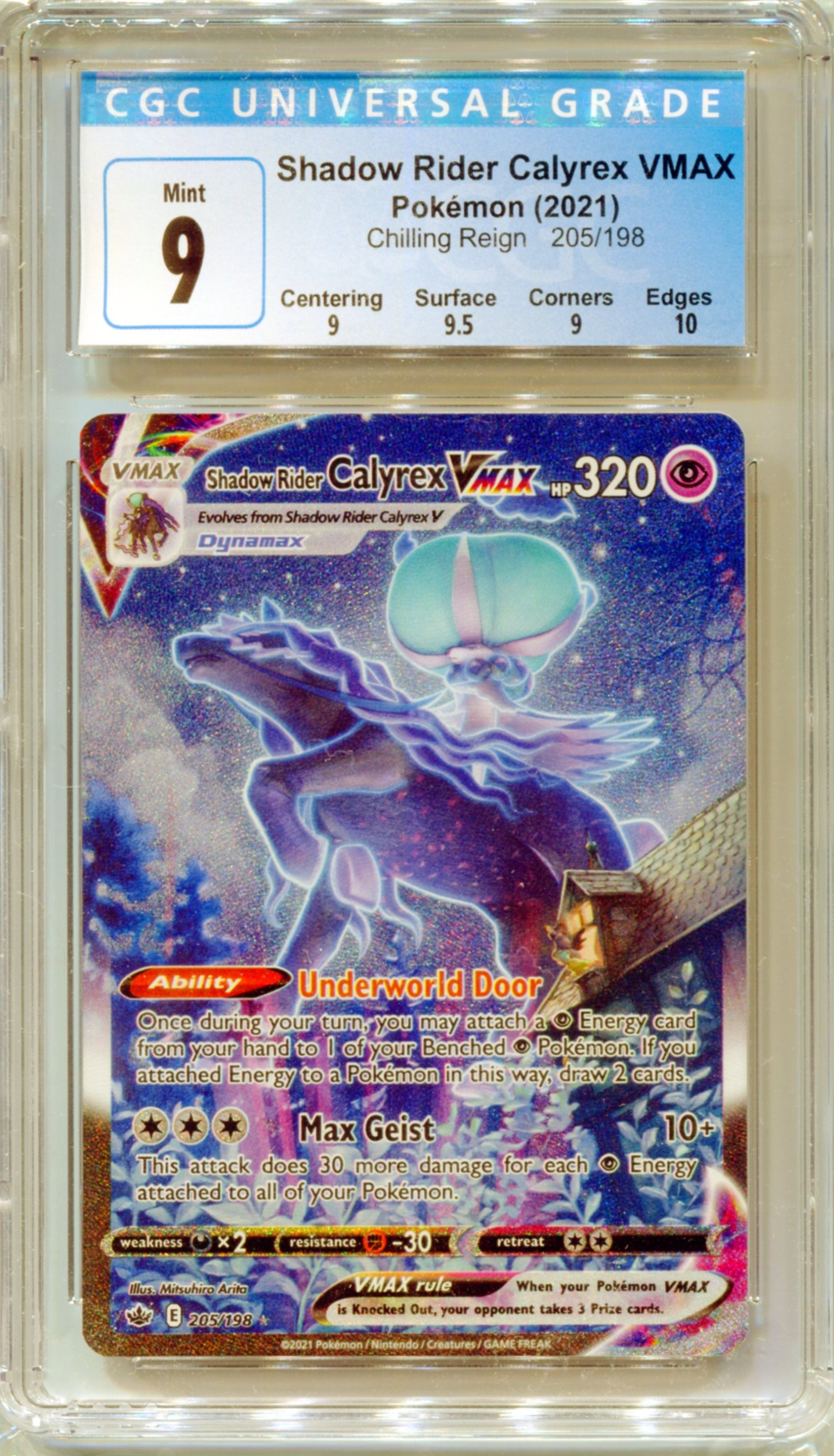 CGC 9 Shadow Rider Calyrex VMAX Alternate Art - Chilling Reign 205/198