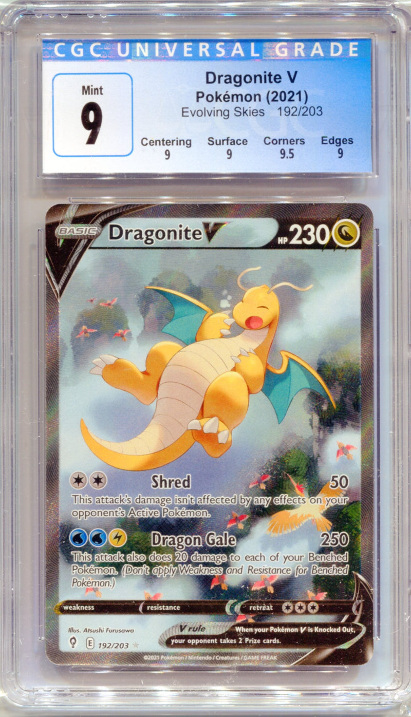 CGC 9 Dragonite V Alternate Art - Evolving Skies 192/203