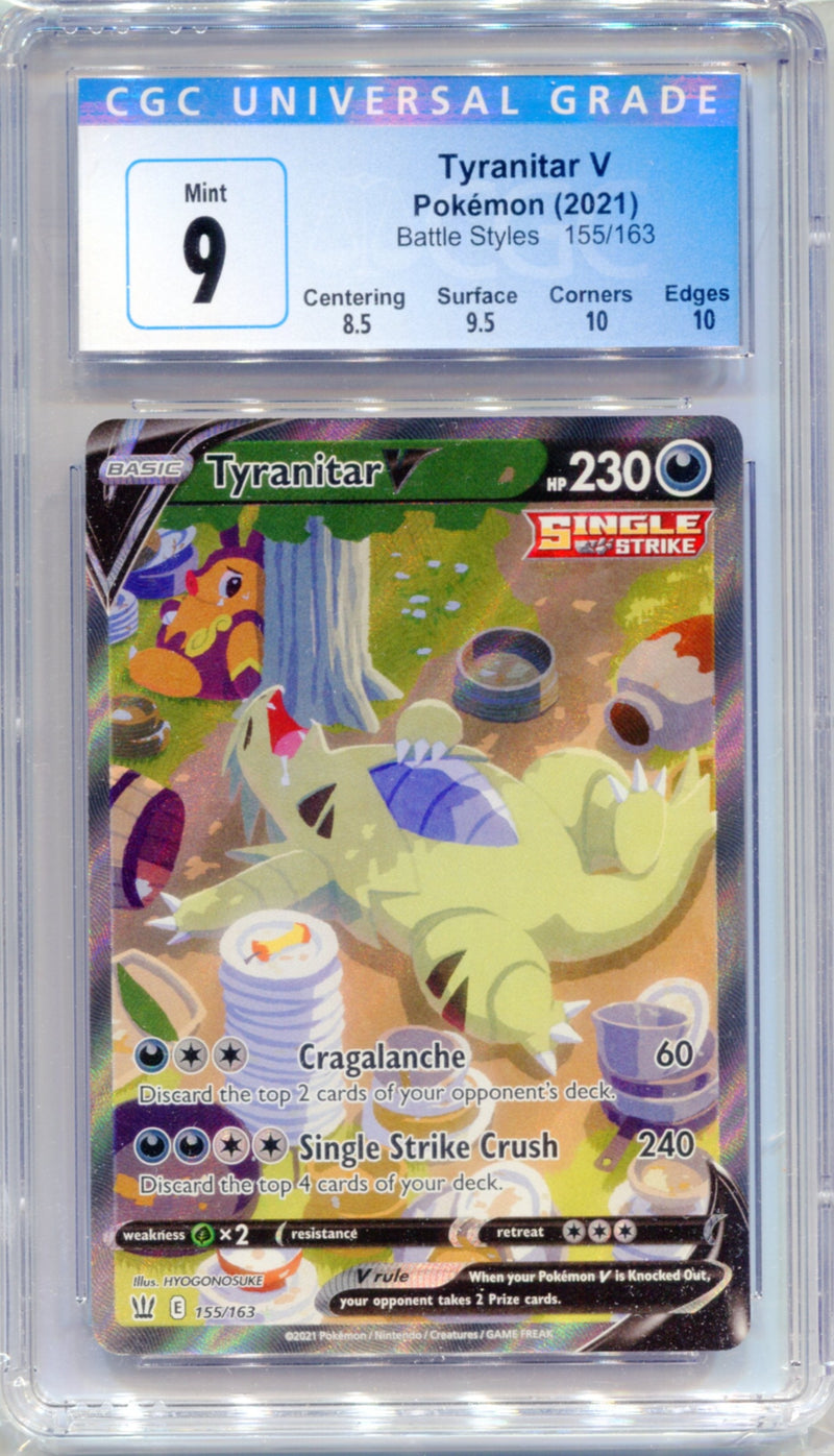 CGC 9 Tyranitar V Alternate Art - Battle Styles 155/163