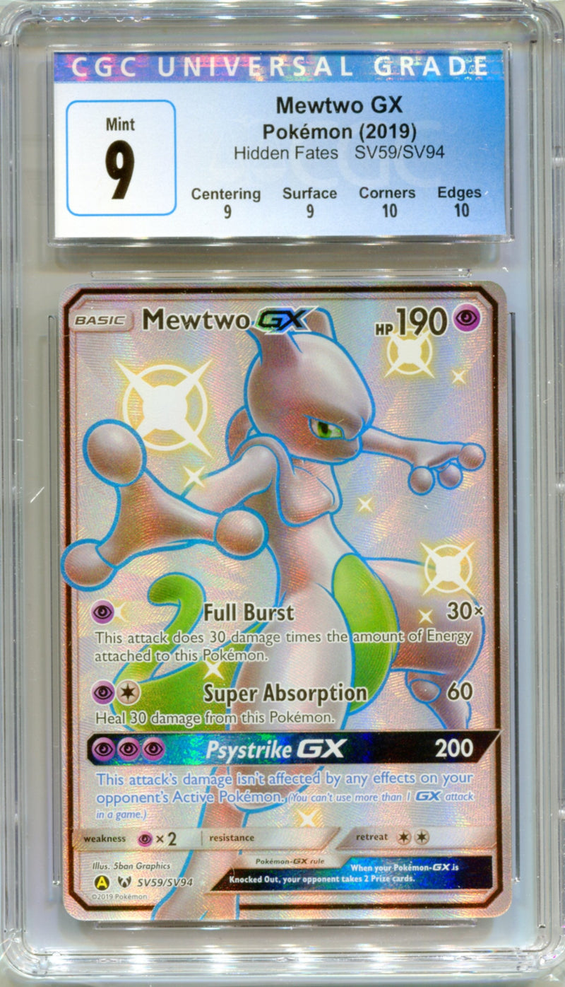 CGC 9 Mewtwo GX - Hidden Fates SV59/94