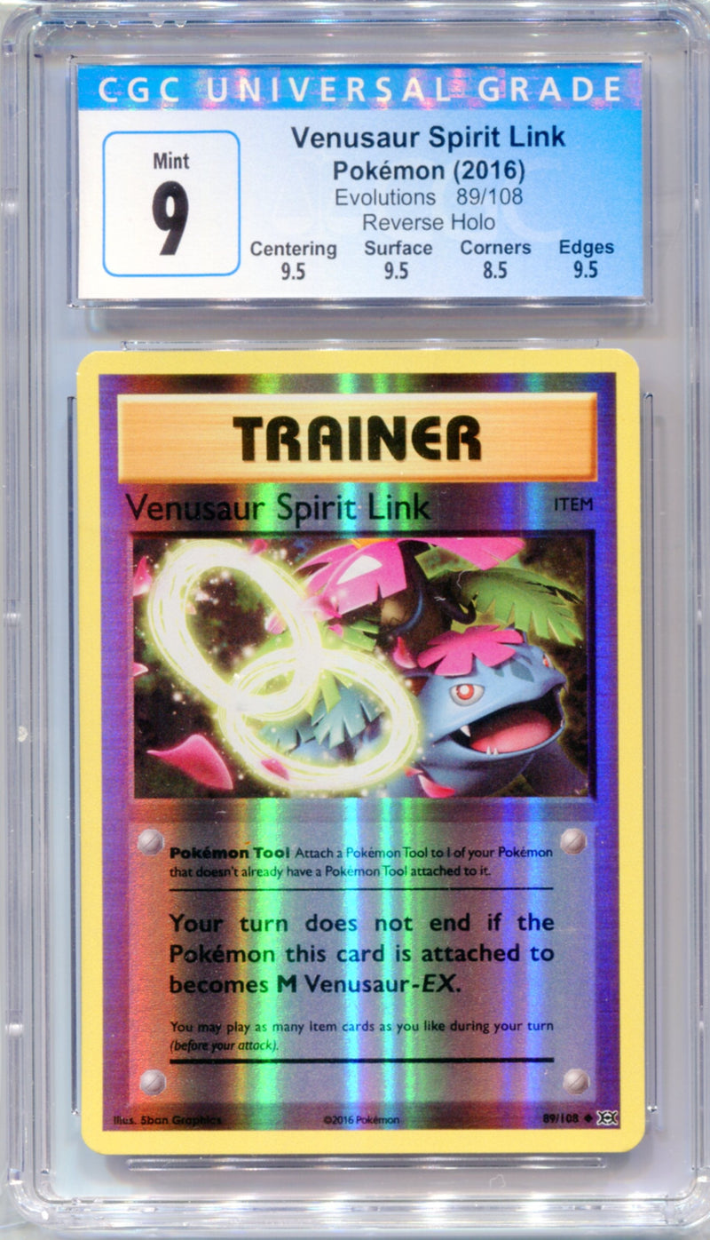 CGC 9 Venusaur Spirit Link Reverse Holo - Evolutions 89/108